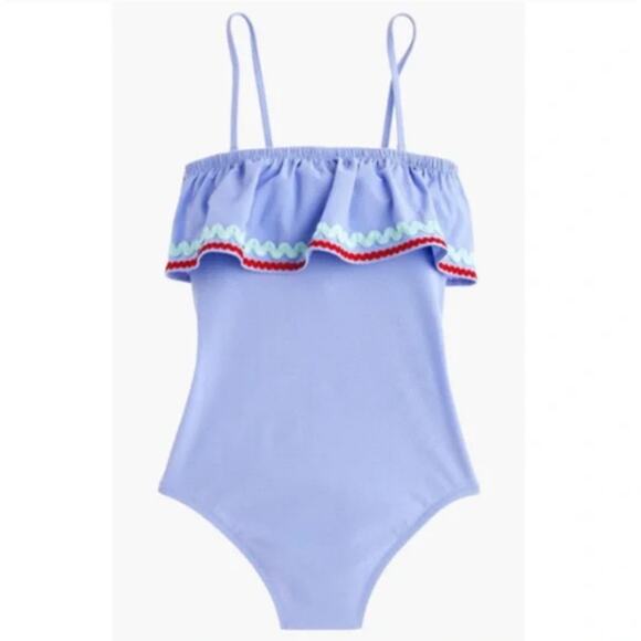 J. Crew Other - NWT J. Crew Ruffle Bandeau One Piece Swimsuit with Rickrack Size 14